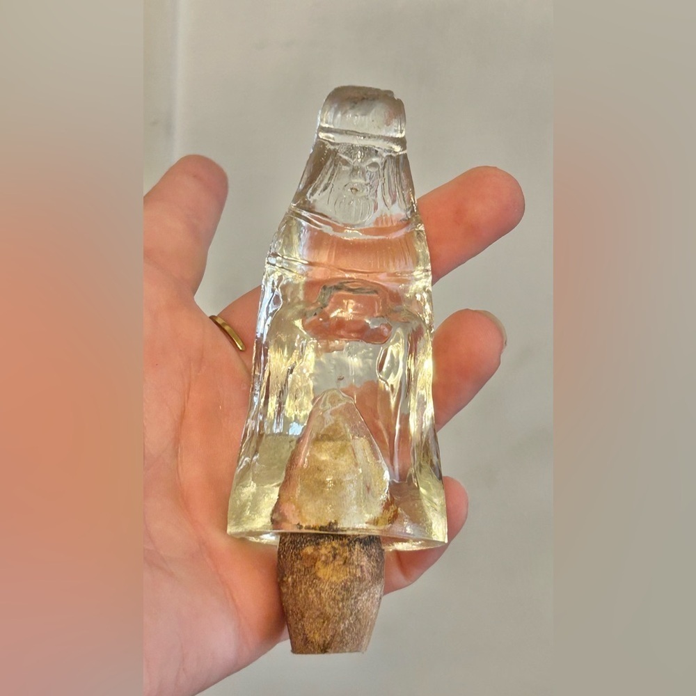 Vintage Pressed Glass Nativity Figurine Wise Man Cork Stopper Christmas Decor - Picture 10 of 13